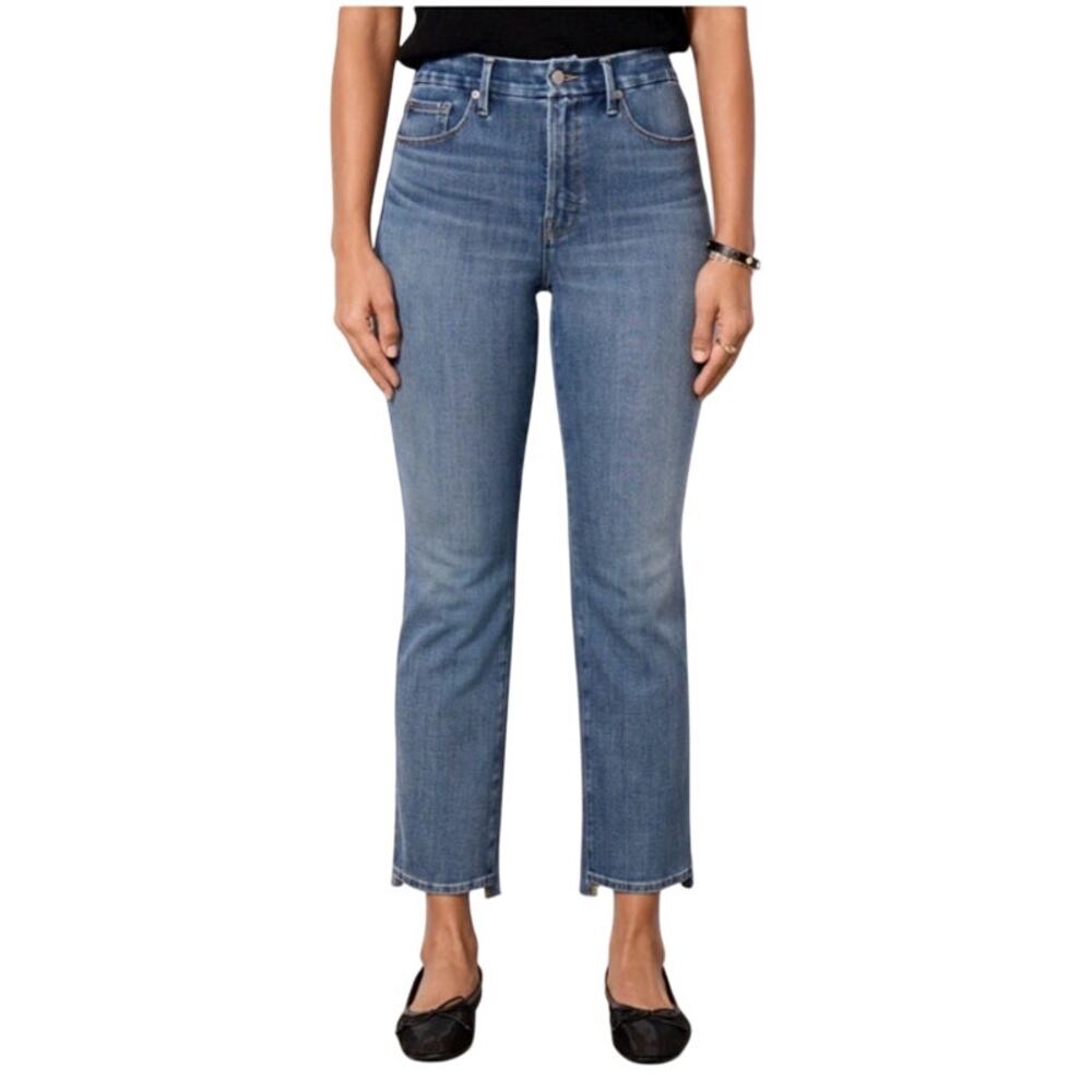 Good‎ American Good Classic Straight Leg Step Hem Jeans Medium Wash Size 8/29